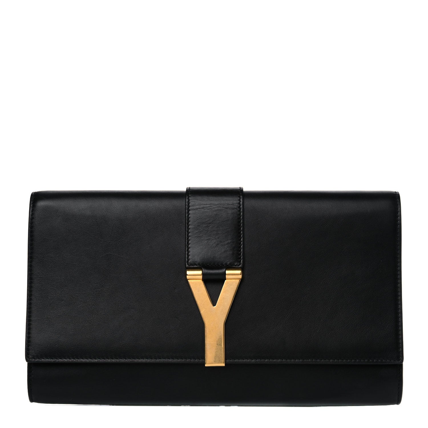 Saint Laurent Textured Calfskin Y Ligne Clutch Black 1 of 15