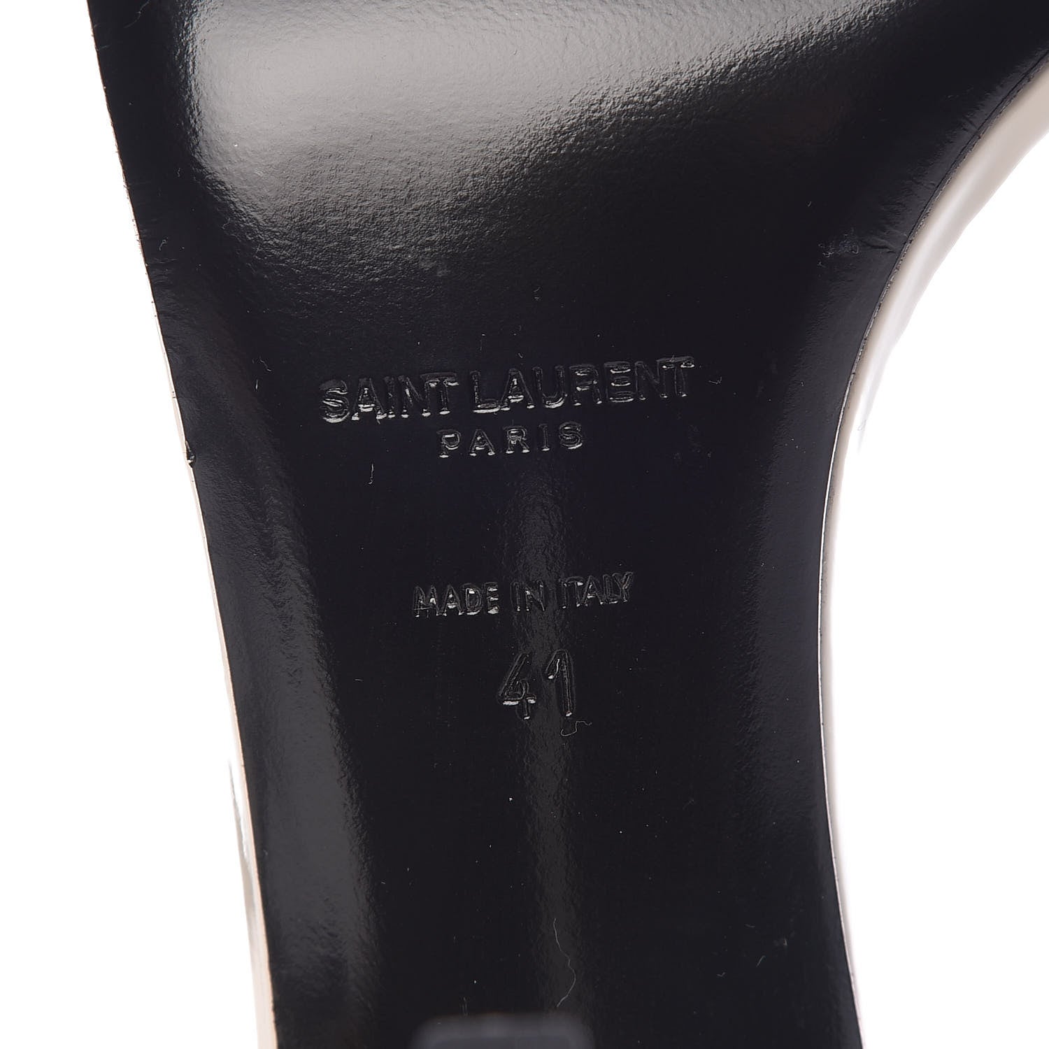 Saint Laurent Patent Calfskin Amber 105 Ankle Strap Sandals 41 White 7 of 8