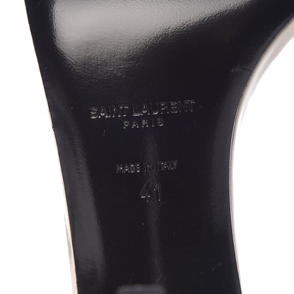 Saint Laurent Patent Calfskin Amber 105 Ankle Strap Sandals 41 White 7 of 8