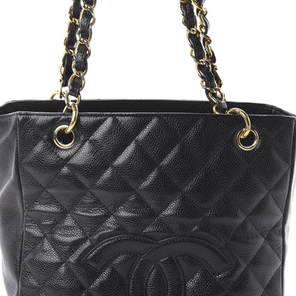 Chanel Caviar Quilted Petit Shopping Tote PST Black 15 of 17
