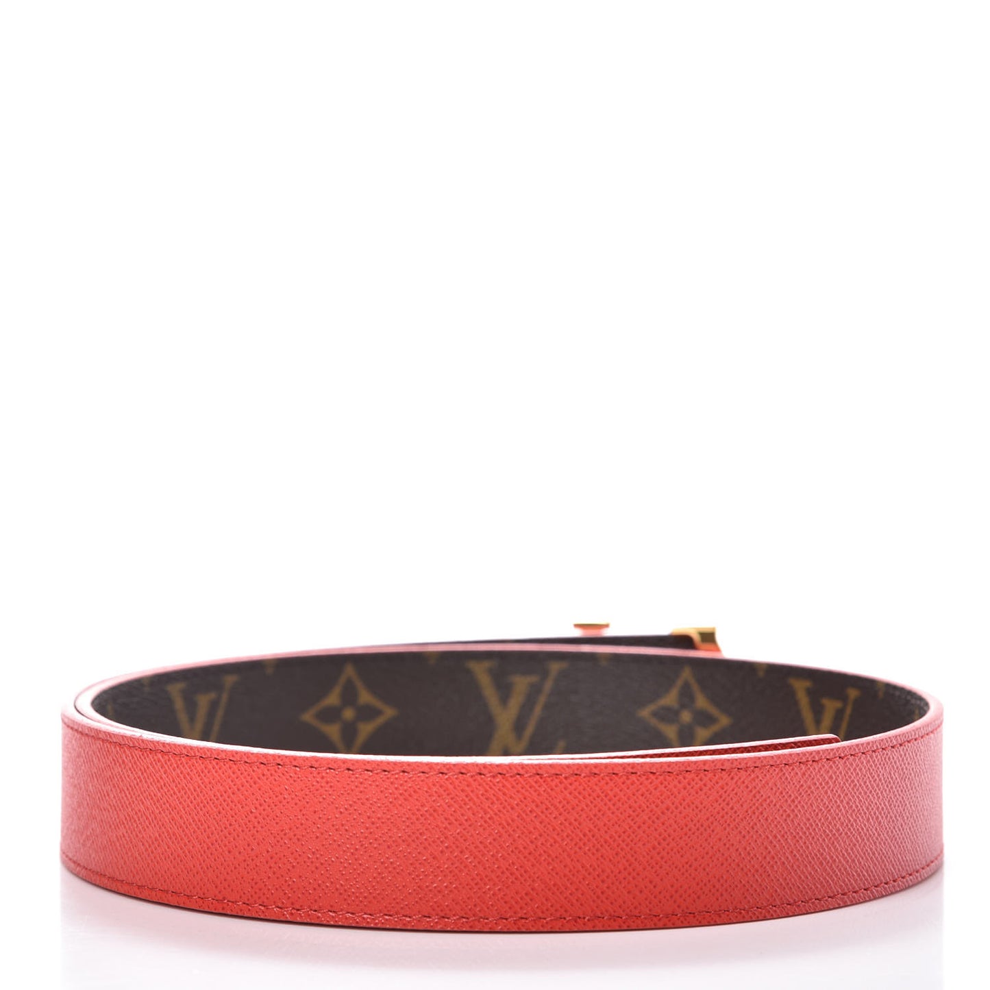 Monogram 30mm LV Initiales Reversible Belt 75 30 Coquelicot