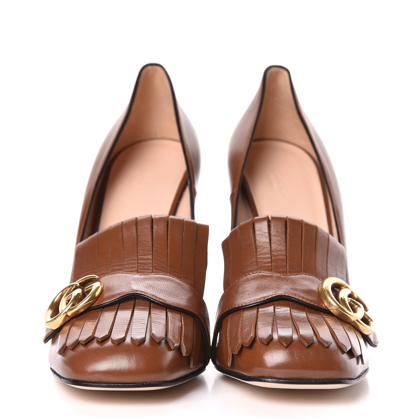 Malaga Kid GG Marmont Fringe 105mm Loafer Pumps 41 Cuir