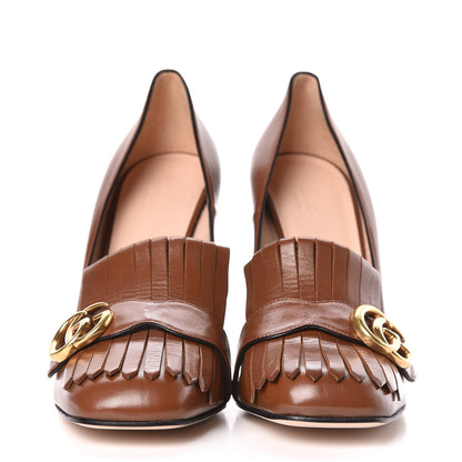 Gucci Malaga Kid GG Marmont Fringe 105mm Loafer Pumps 41 Cuir 2 of 9