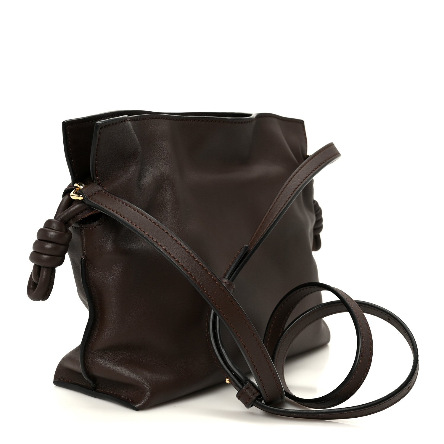Loewe Nappa Flamenco Knot Clutch Chocolate 3 of 10