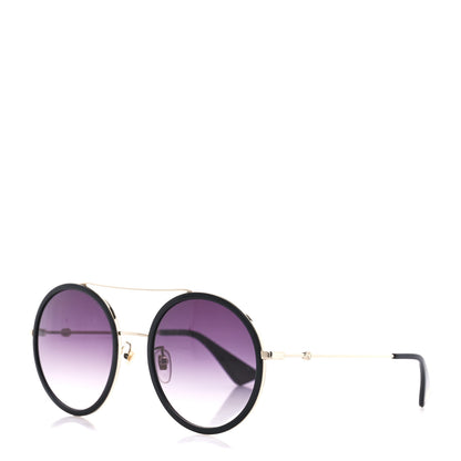 Gucci Metal Round Frame Sunglasses GG0061S Black 1 of 8