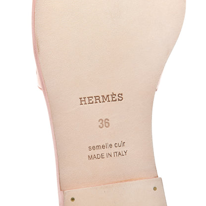 Hermes Ostrich Oran Sandals 36 Rose Bubinga 8 of 10