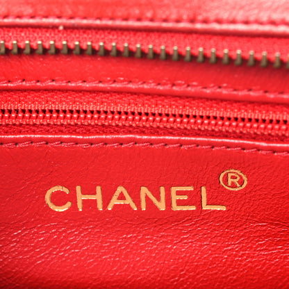 Chanel Lambskin Diamond Quilted CC Tassel Crossbody Bag Red 6 of 9