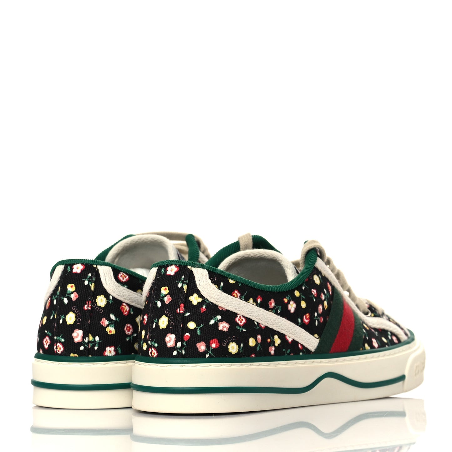 X LIBERTY OF LONDON Canvas Web Holly Print Womens 1977 Tennis Sneakers 36 Black Peach Mystic White