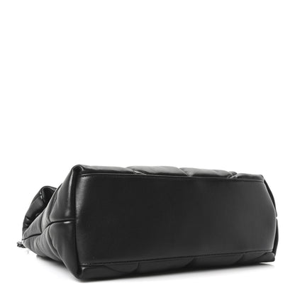 Saint Laurent Lambskin Quilted Monogram Monochrome Medium Loulou Puffer Chain Satchel Black 4 of 10