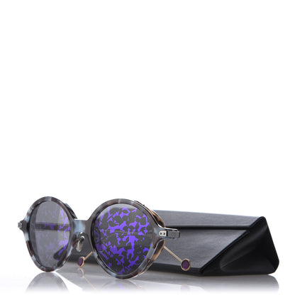 Christian Dior Acetate Leaf Print Umbrage Round Sunglasses Purple Foliage 7 of 7