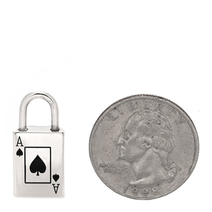 Tiffany Sterling Silver Enamel Ace of Spades Padlock Charm 2 of 3