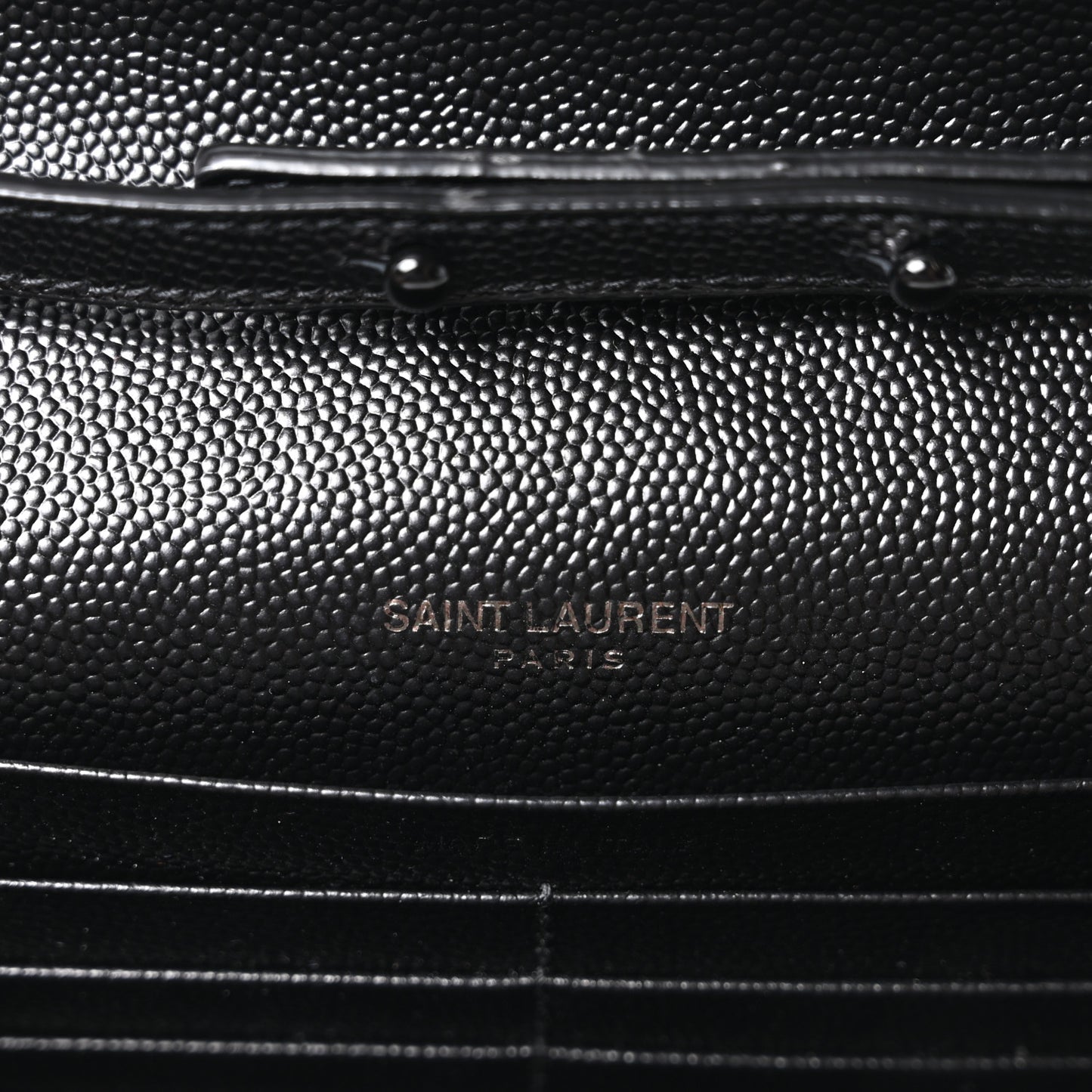 Grain De Poudre Matelasse Chevron Monogram Monochrome Chain Wallet Black