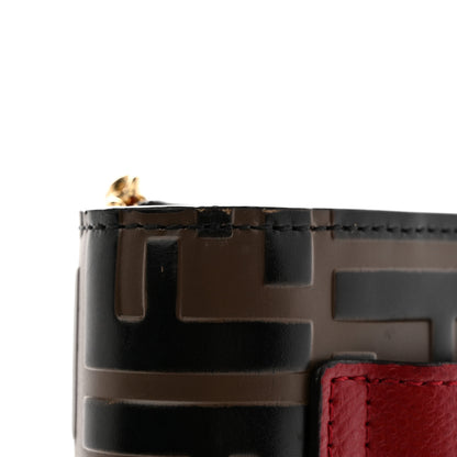 Fendi Vitello Cruise F is Fendi Bi-Color FF 1974 Embossed Envelope Belt Bag Maya Black Fragola 14 of 14