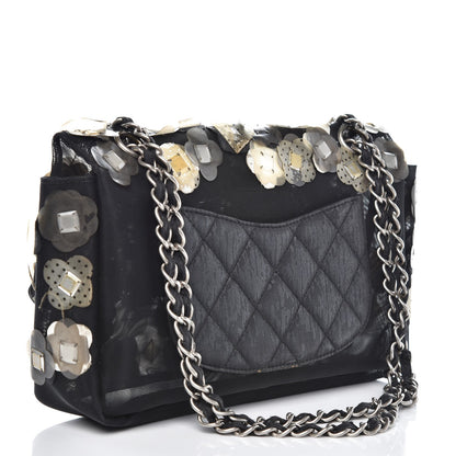 Chanel Nylon Camellia Medium Flap Black 3 of 11