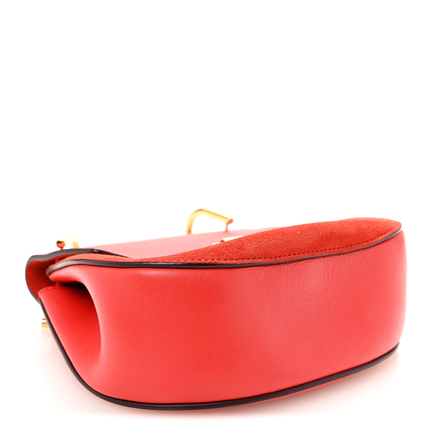 Chloe Lambskin Suede Calfskin Mini Drew Shoulder Bag Red 4 of 10