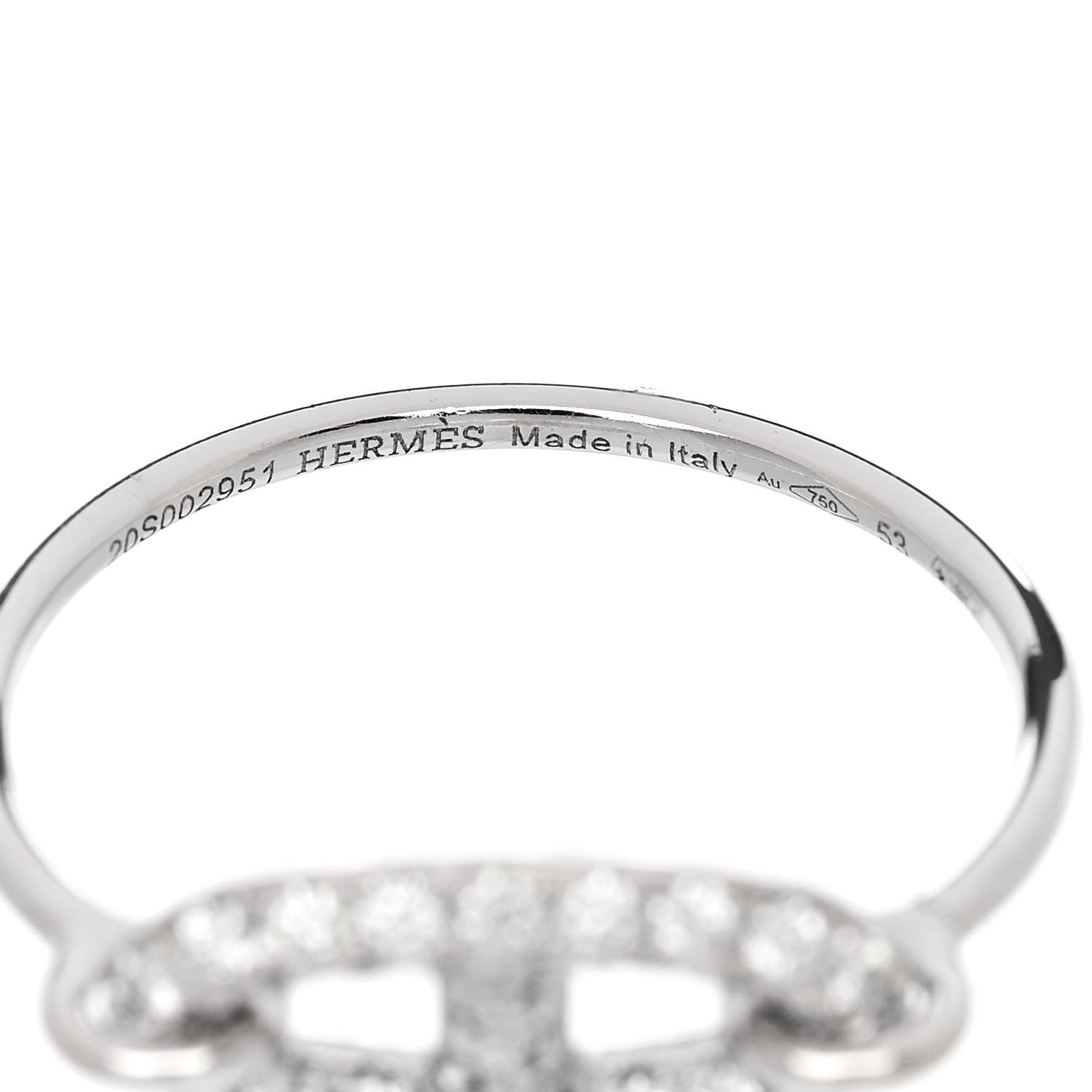 Hermes 18K White Gold Diamond New Farandole Ring 53 6.5 4 of 5
