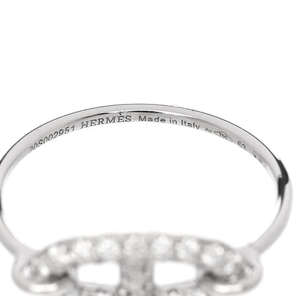 Hermes 18K White Gold Diamond New Farandole Ring 53 6.5 4 of 5