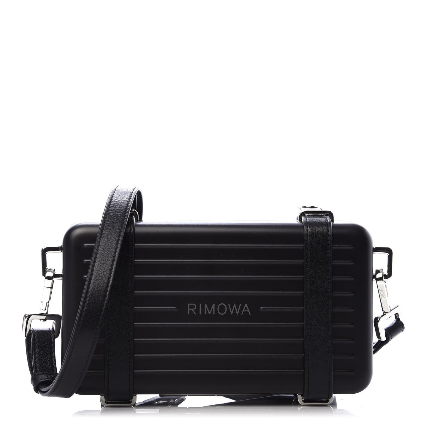 X RIMOWA Aluminum Personal Clutch On Strap Black