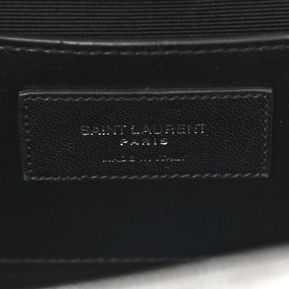 Saint Laurent Metallic Grain De Poudre Matelasse Chevron Medium Monogram Satchel Silver 6 of 10
