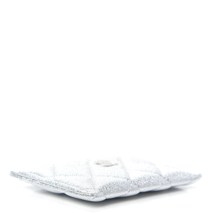 Chanel Metallic Lambskin Quilted Card Holder Silver 4 of 8