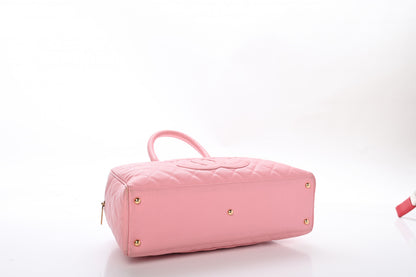 Chanel Caviar Quilted Large Bowler Pink 1 of 12