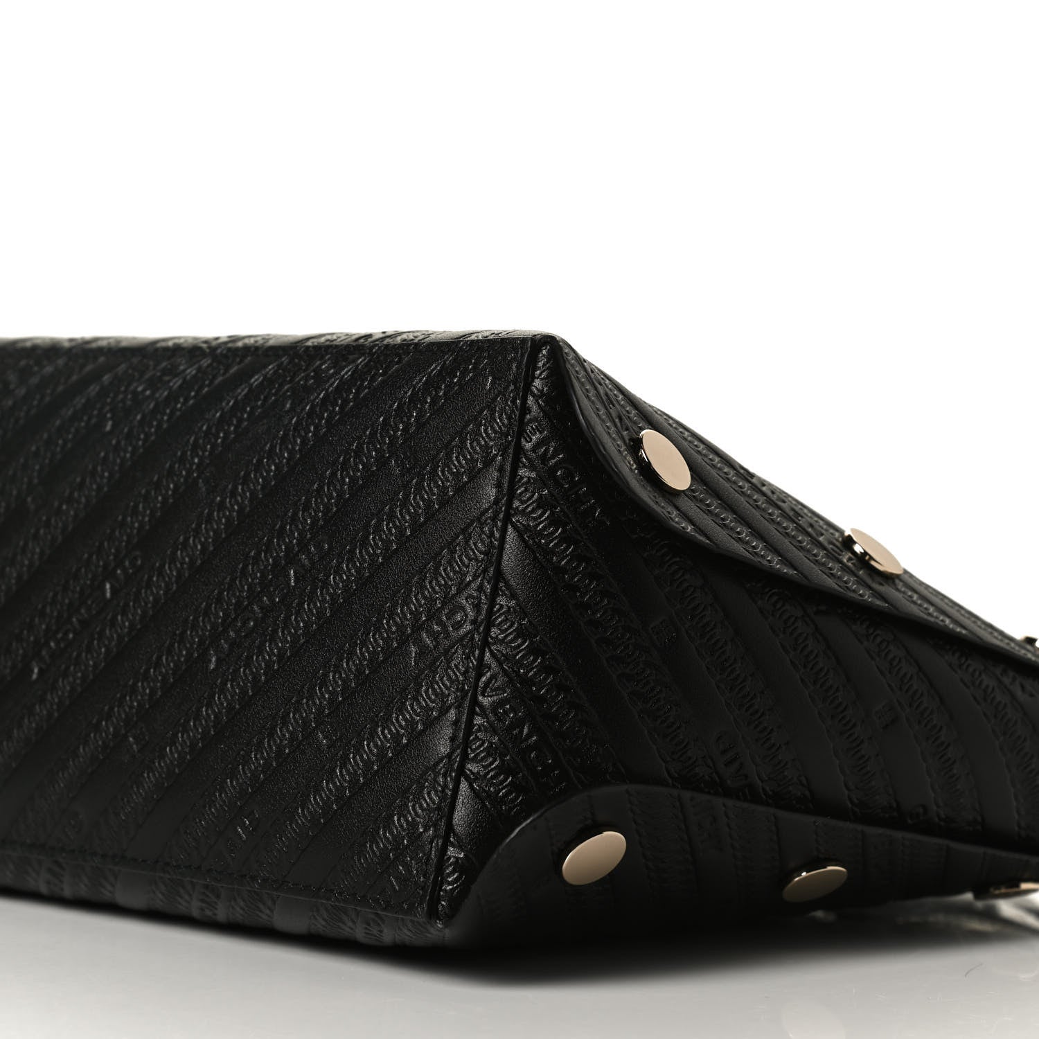 Givenchy Calfskin Chain Embossed Mini Bond Shopper Tote Black 9 of 11