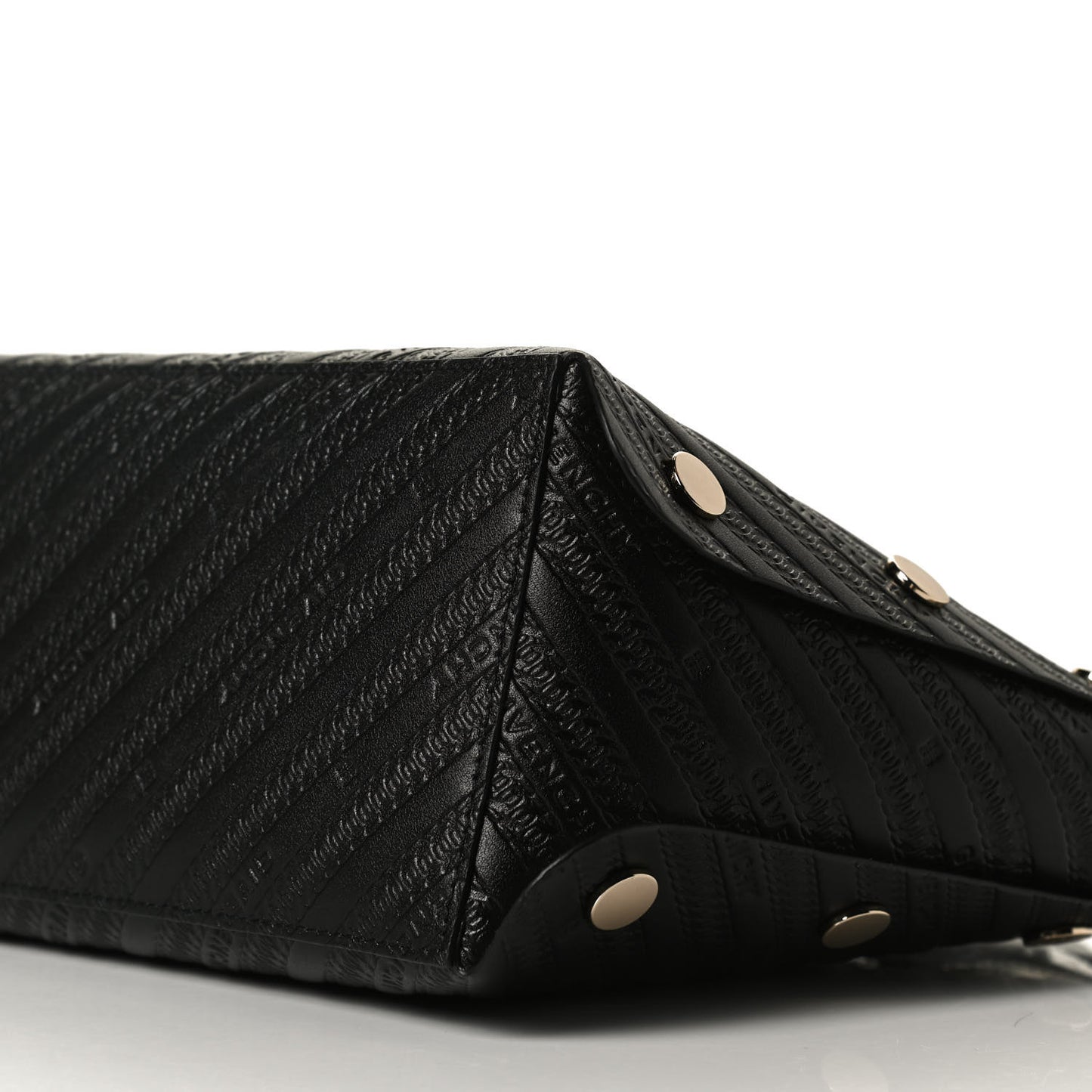 Calfskin Chain Embossed Mini Bond Shopper Tote Black