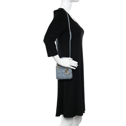 Christian Dior Lambskin Cannage Micro Lady Dior Cloud Gray 2 of 10
