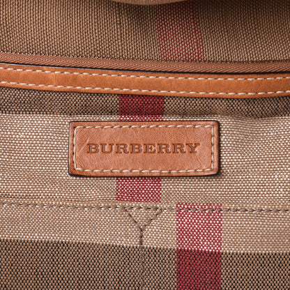 Burberry Canvas Mega Check Medium Ashby Hobo Saddle Brown 8 of 18