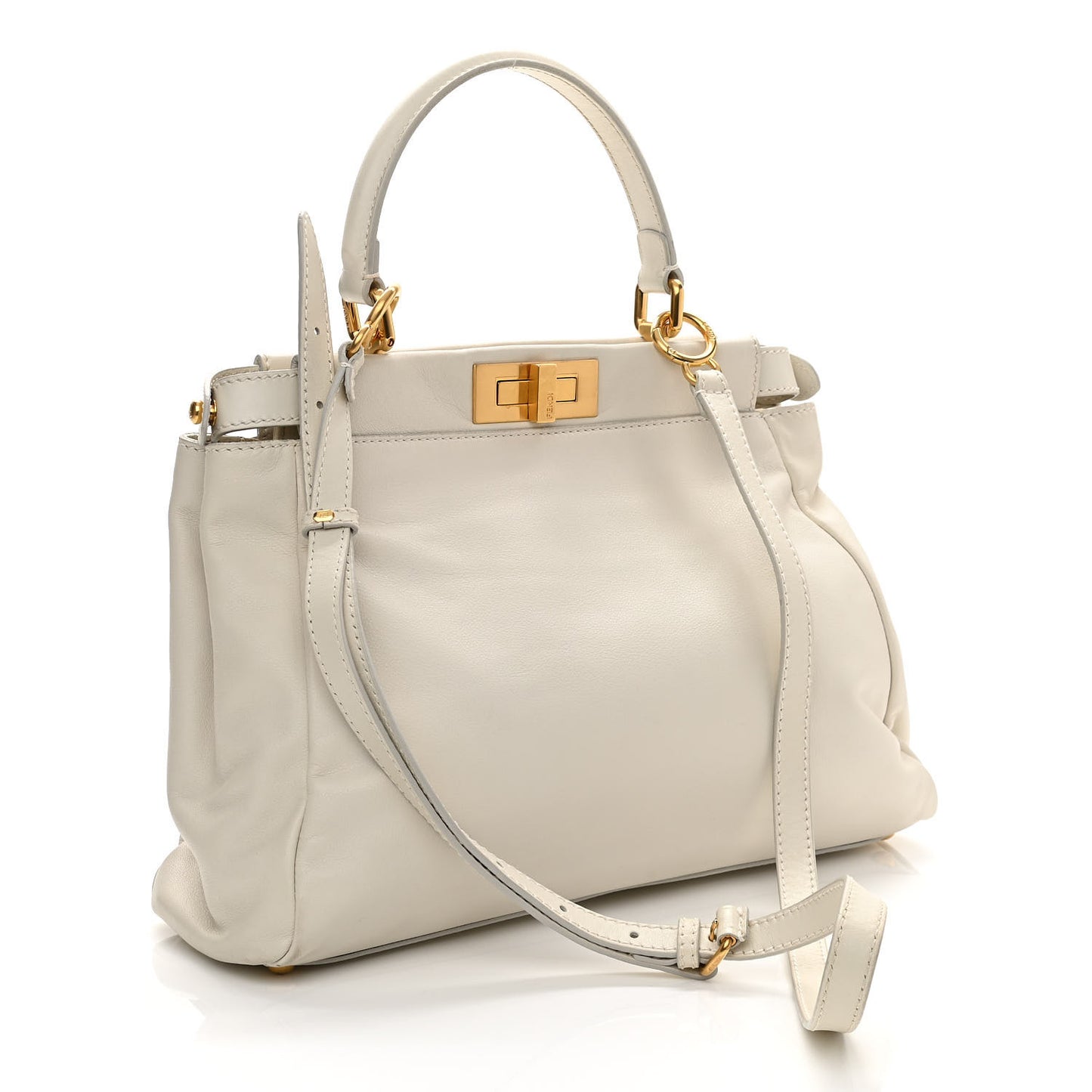 Nappa Medium Peekaboo Iconic Satchel White
