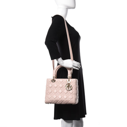 Christian Dior Lambskin Cannage Medium Lady Dior Light Pink 2 of 17