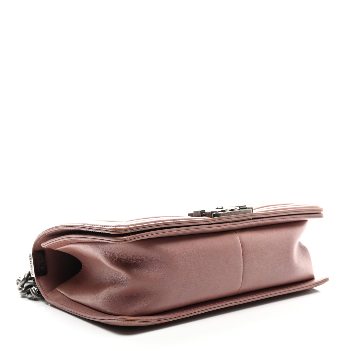 Calfskin Quilted Double Stitch Medium Boy Flap Pink
