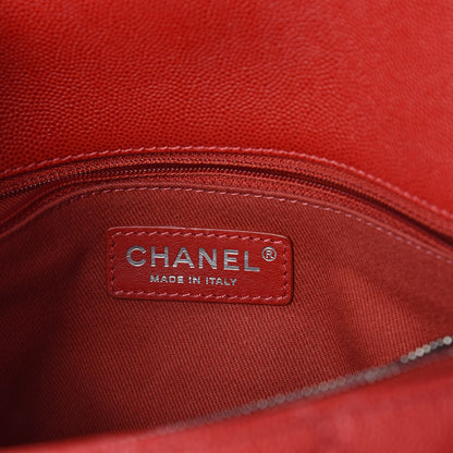 Chanel Caviar Quilted Medium Coco Handle Flap Red 7 of 11