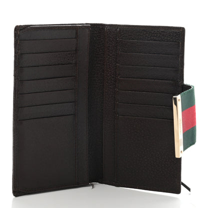 Gucci Monogram Calfskin Ladies Web Continental Wallet Beige Ebony Cocoa 5 of 9