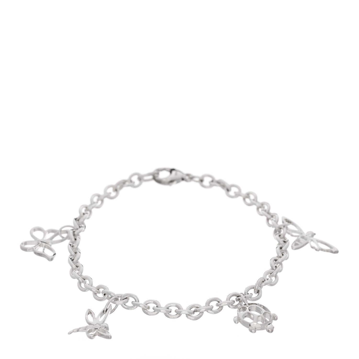 Tiffany Sterling Silver Butterfly Bee Dragonfly Turtle Charm Bracelet 1 of 5
