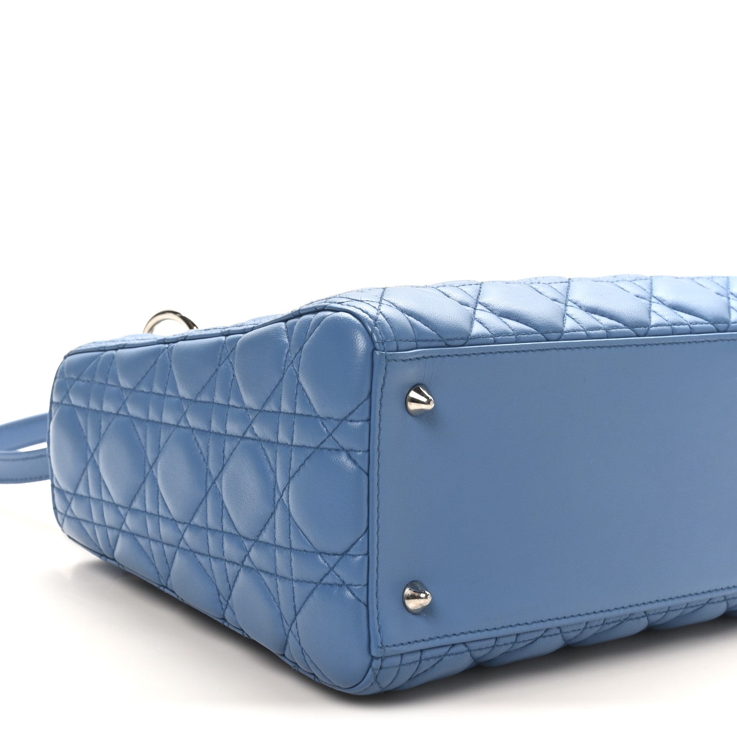 Christian Dior Lambskin Cannage Medium Lady Dior Blue 9 of 10