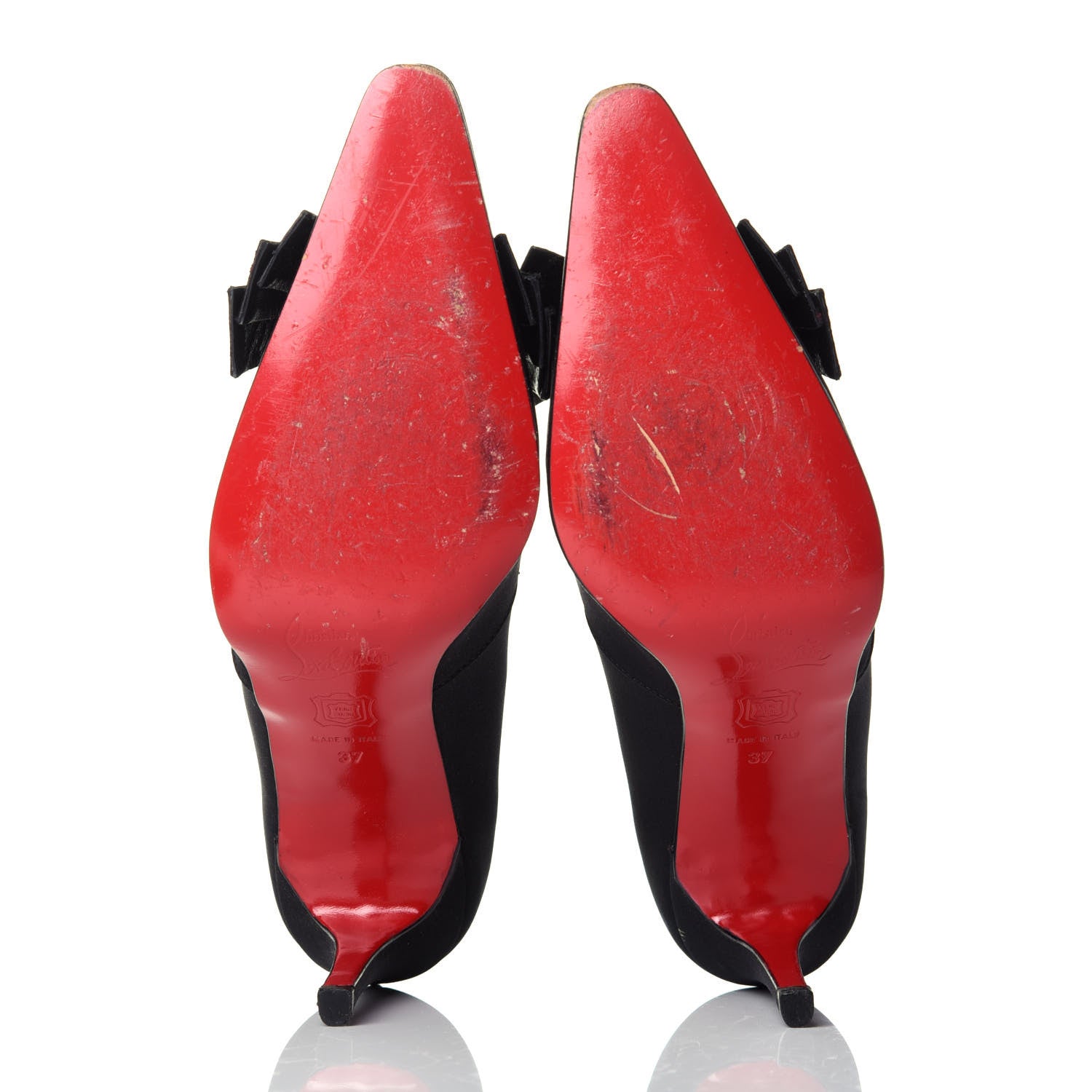 Christian Louboutin Satin Bow Pumps 37 Black 5 of 8
