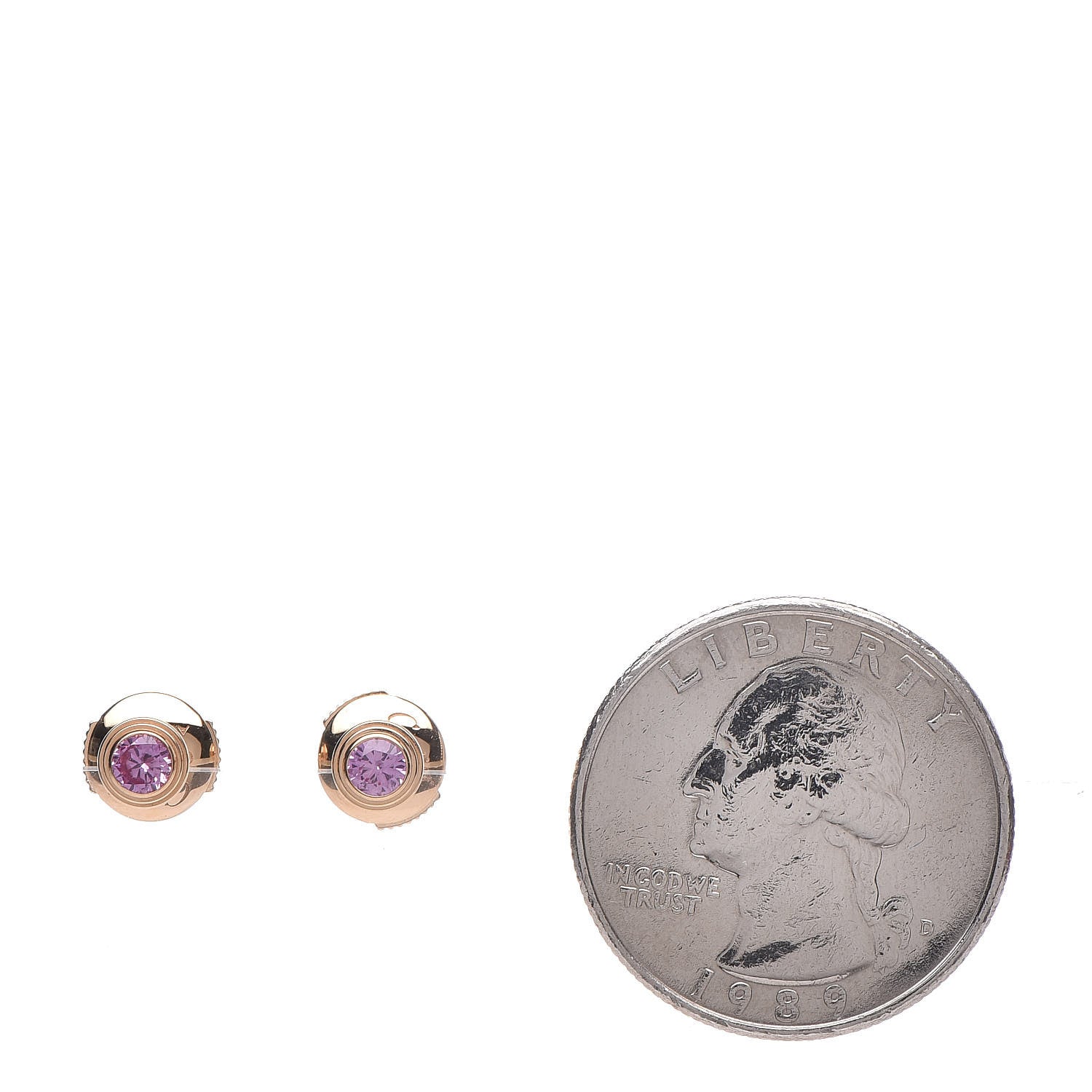 Cartier 18K Pink Gold Pink Sapphire D'Amour Earrings 2 of 4
