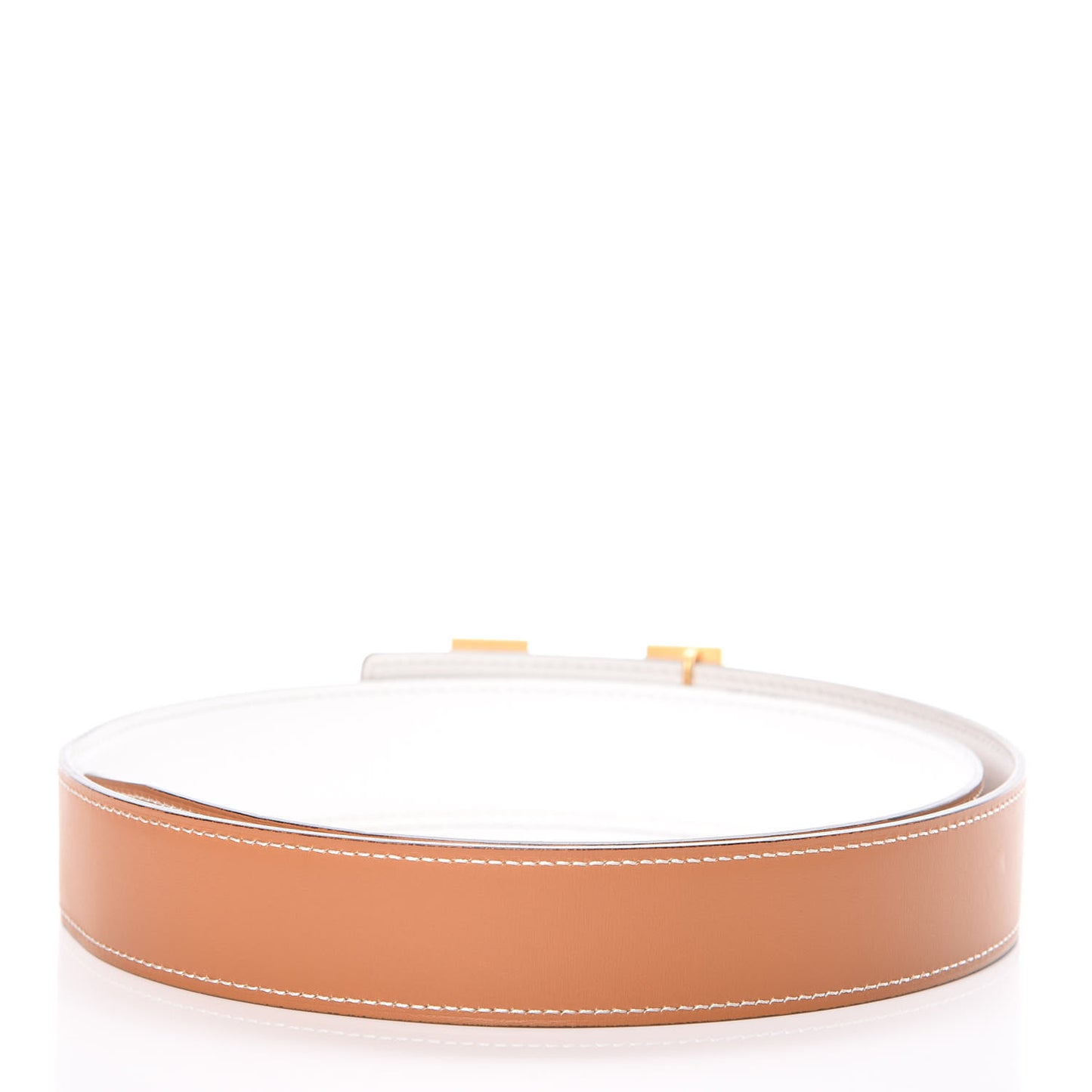 Tadelakt Epsom 32mm H Belt 85 Gold White