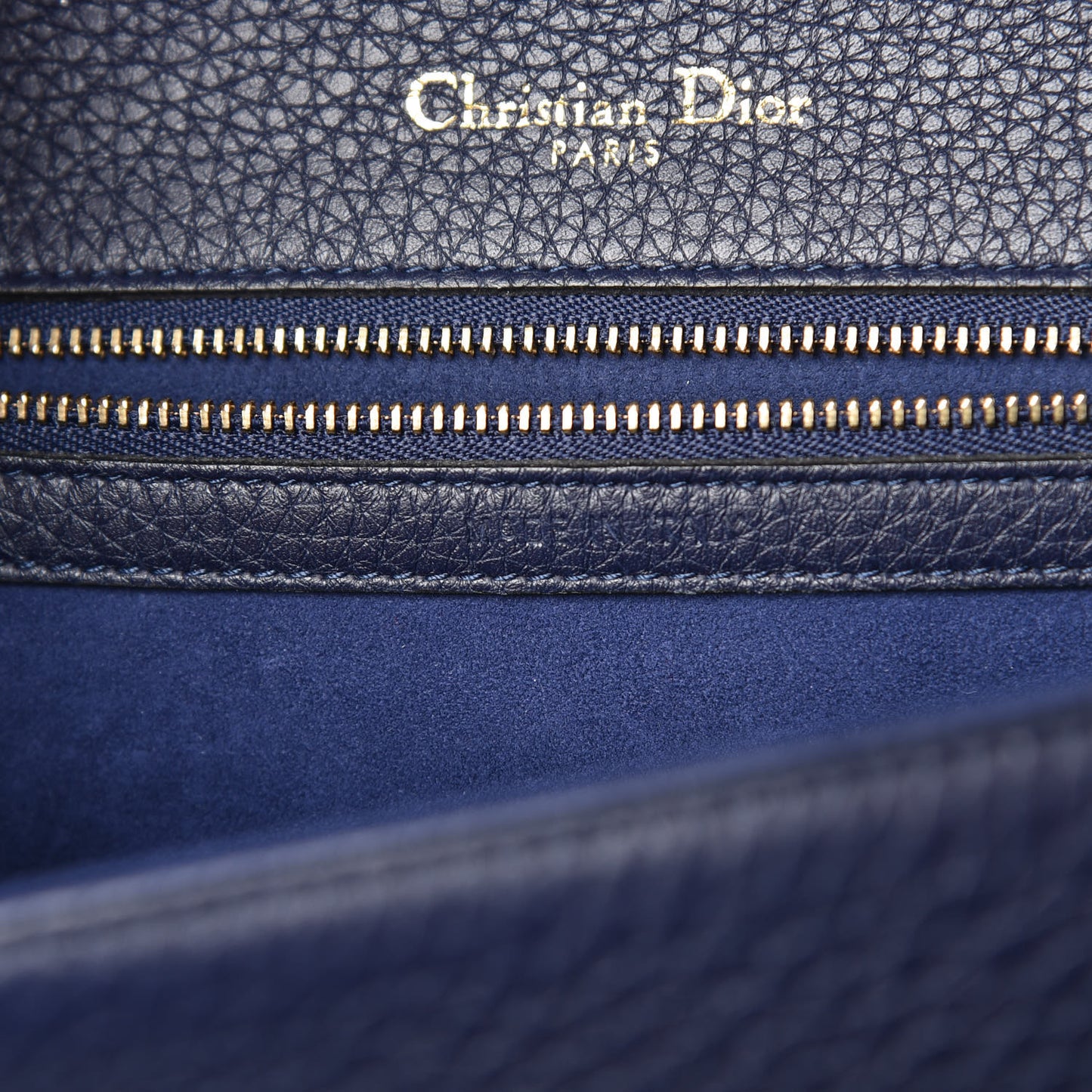 Grained Calfskin Medium Diorama Flap Bag Indigo Blue