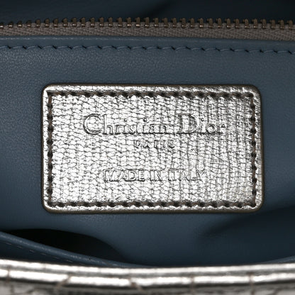 Christian Dior Metallic Grained Calfskin Cannage Small Lucky Badges My Lady Dior Silver 6 of 16