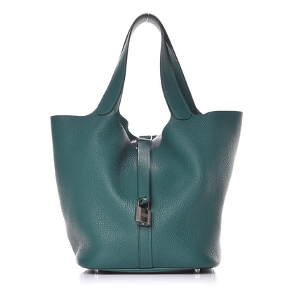 Hermes Taurillon Clemence Picotin Lock 26 GM Malachite 1 of 11
