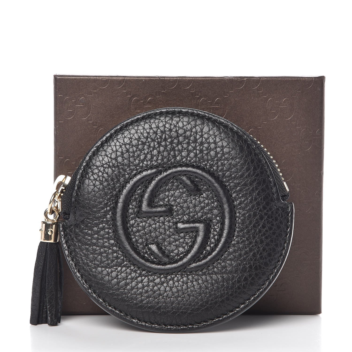 Gucci Pebbled Calfskin Round Coin Purse Black 7 of 7