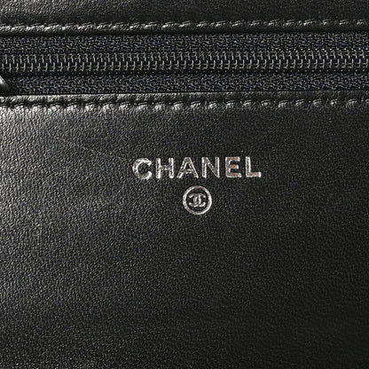 Chanel Lambskin Quilted Boy Wallet On Chain WOC Black 6 of 13