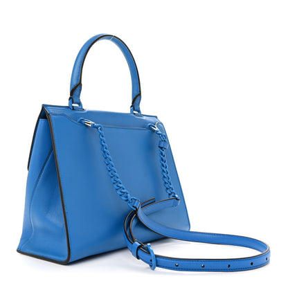 Salvatore Ferragamo Calfskin Gancini Trifolio Top Handle Bag Blue 3 of 12