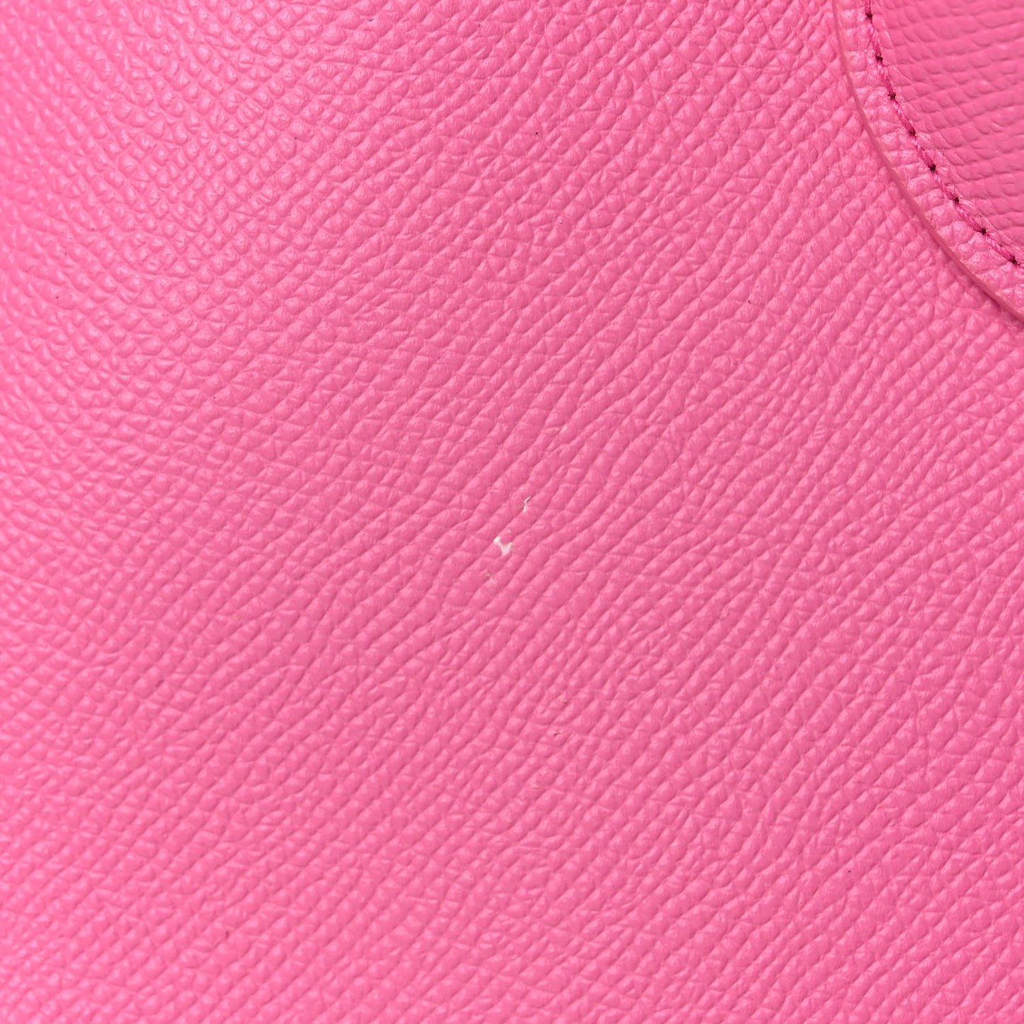Signature Grained Calfskin Logo M Ville Top Handle Bag Acid Pink