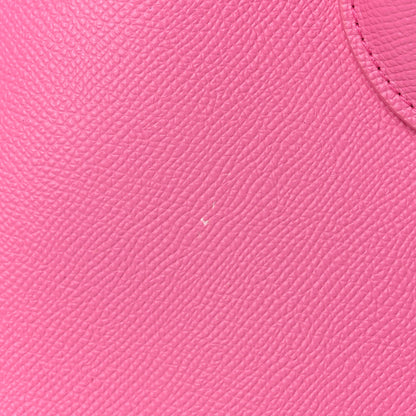 Balenciaga Signature Grained Calfskin Logo M Ville Top Handle Bag Acid Pink 12 of 17