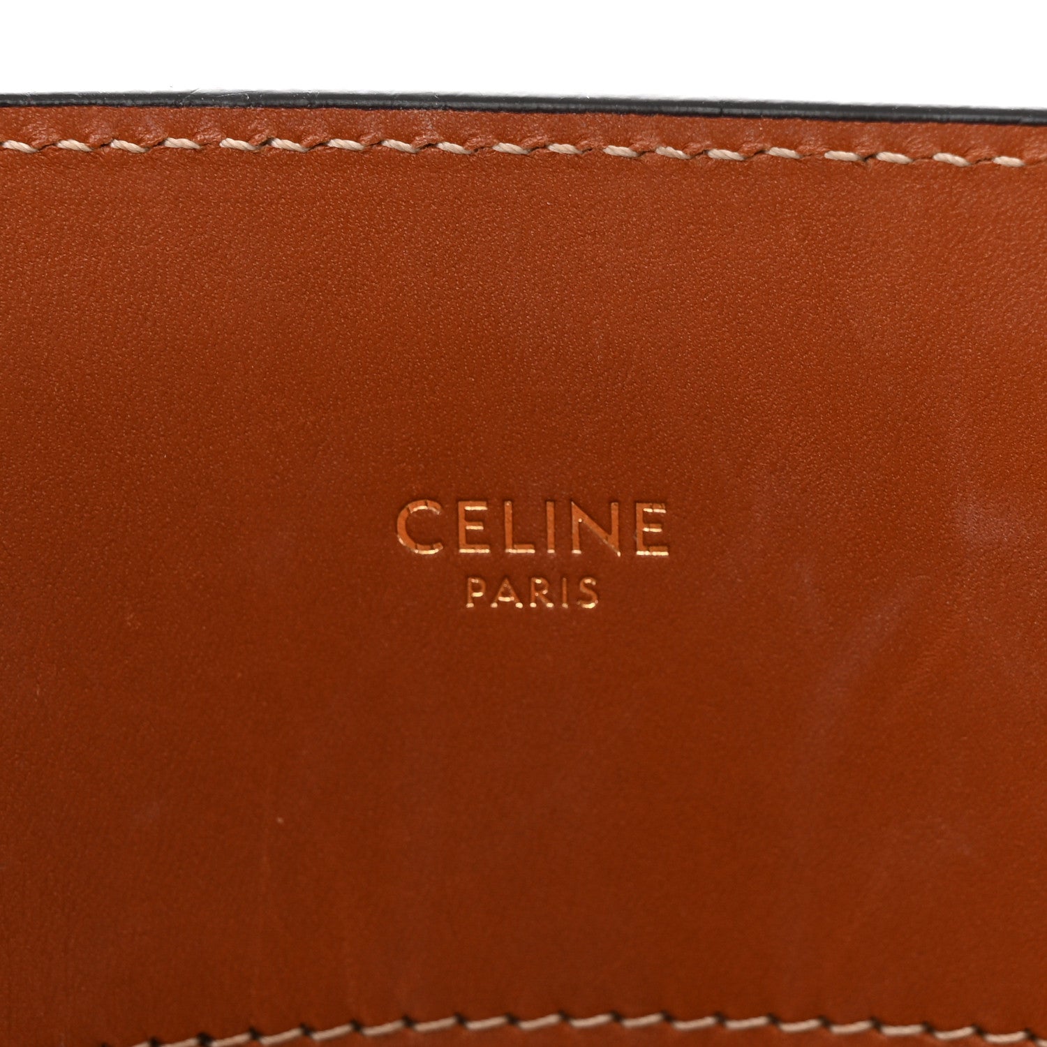 Celine Maillon Triomphe Canvas Calfskin Small Vertical Cabas Navy Tan 6 of 11