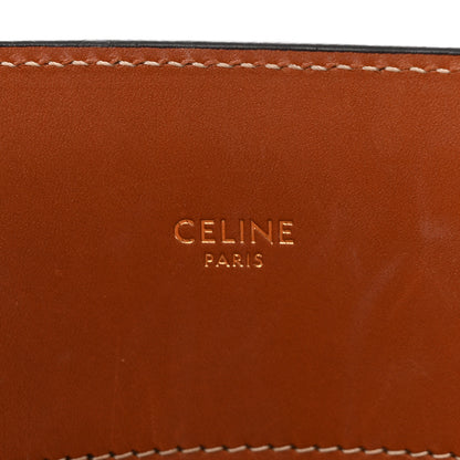Celine Maillon Triomphe Canvas Calfskin Small Vertical Cabas Navy Tan 6 of 11