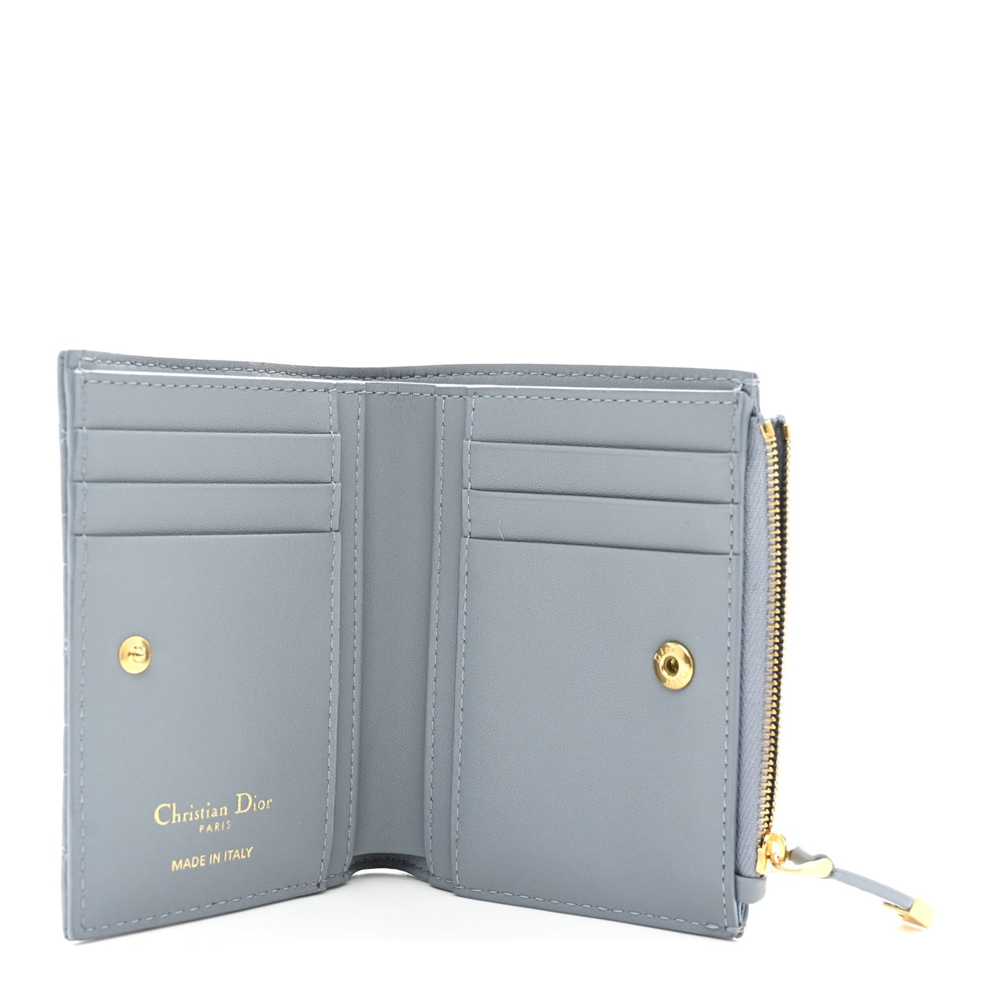 Grained Calfskin Supple Cannage Caro Dahlia Wallet Cloud Blue